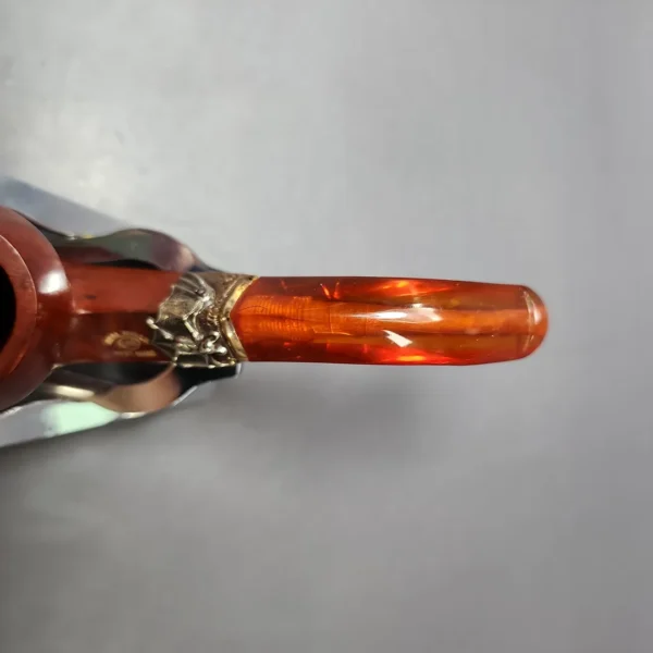19th c. CPF Best Make Real Amber Bent Bulldog Estate Briar Pipe, Unsmoked - Image 9