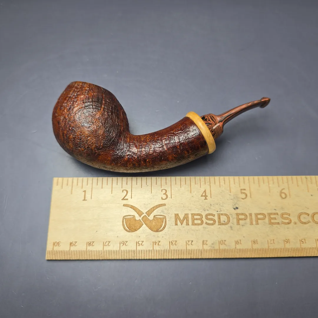 Denis Rusakov Sandblasted Fish w/ Boxwood Estate Briar Pipe, Other Estates - Image 9