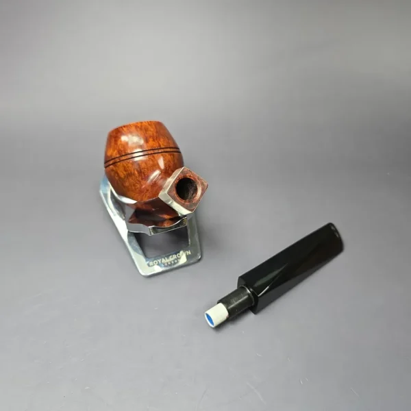 Elwood (Ferndown) Smooth Bulldog w/ Silver Estate Briar Pipe, English Estates, 9mm - Image 9