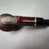 Vauen 5204 Sandblasted Bent Billiard w/ Brass Estate Briar Pipe, Unsmoked, 9mm - Image 9