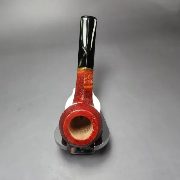 Mina Pipes Sandblasted Bulldog w/ Brass Estate Briar Pipe, Unsmoked - Image 9