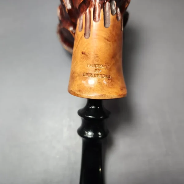 Nording Spruce Cone Partially Rusticated Freehand Estate Briar Pipe, Unsmoked - Image 9