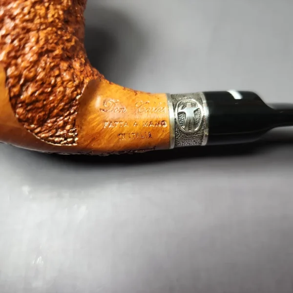 Don Carlos XL Partially Rusticated Brandy w/ Silver Estate Briar Pipe, Unsmoked - Image 9
