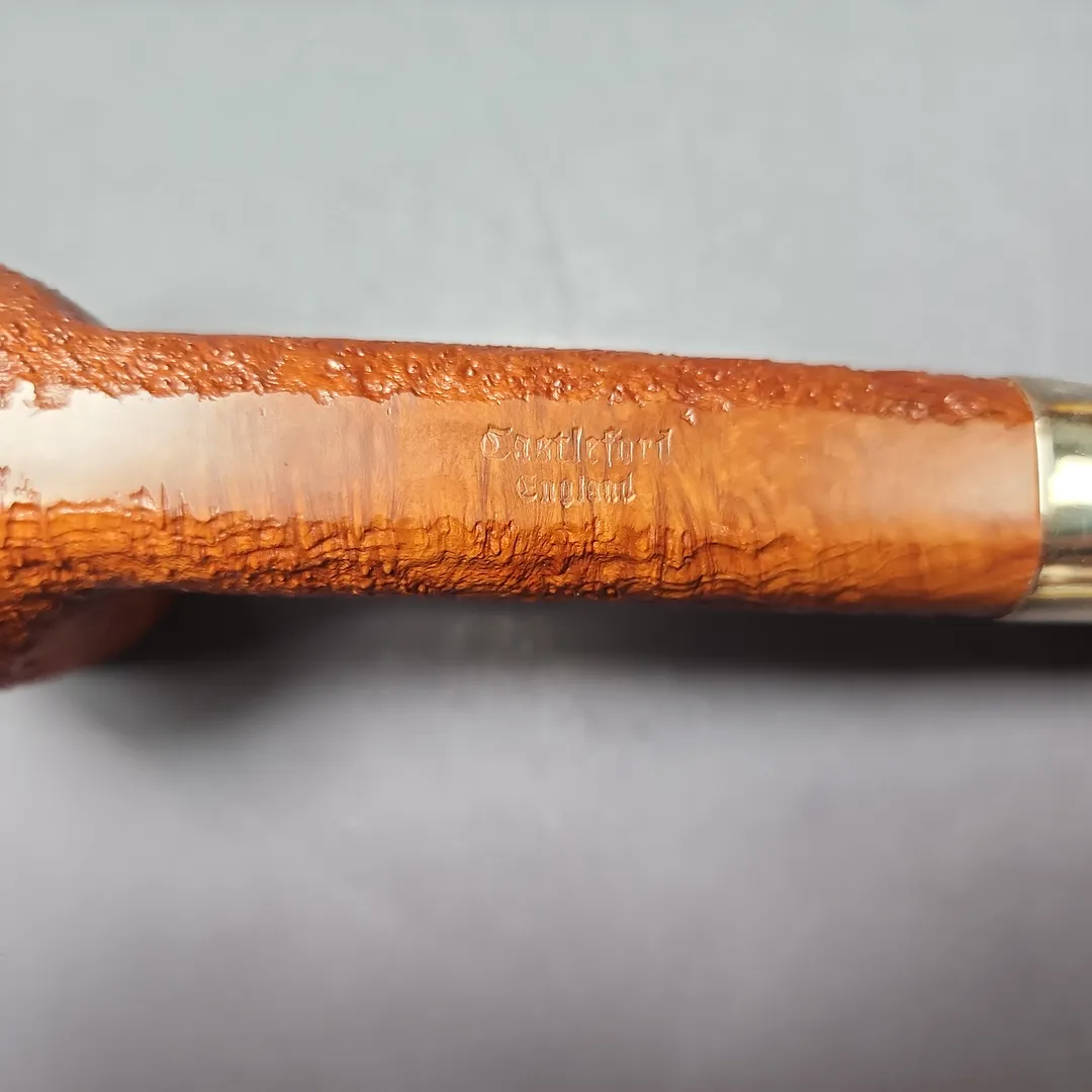 Castleford (Colin Fromm) XL Sandblasted Lumberman Estate Briar Pipe, Unsmoked - Image 9