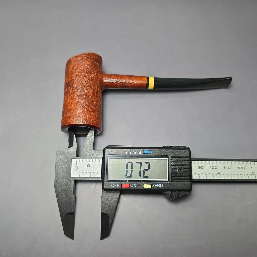 Herriot Pipes Partially Sandblasted Poker w/ Boxwood Handmade Briar Pipe, New - Image 9