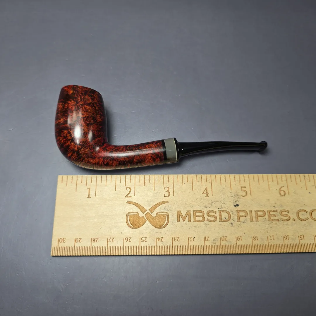 Bruno Nuttens Hand Made Smooth Egg w/ Horn (A) Handmade Briar Pipe, New - Image 9