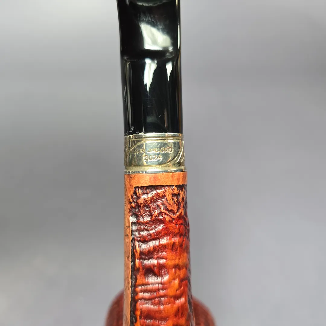Ser Jacopo Domina 2024 S2 D Sandblasted Bent Billiard Estate Briar Pipe, Unsmoked - Image 9
