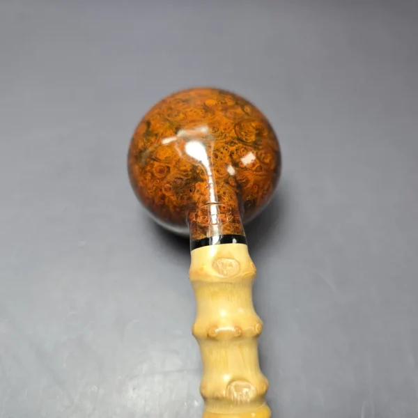 C-Pipe Smooth Apple w/ Bamboo & Boxwood Handmade Briar Pipe, New - Image 9