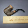 Brebbia Oom Paul Rocciata Rusticated Estate Briar Pipe, Unsmoked, 9mm - Image 9