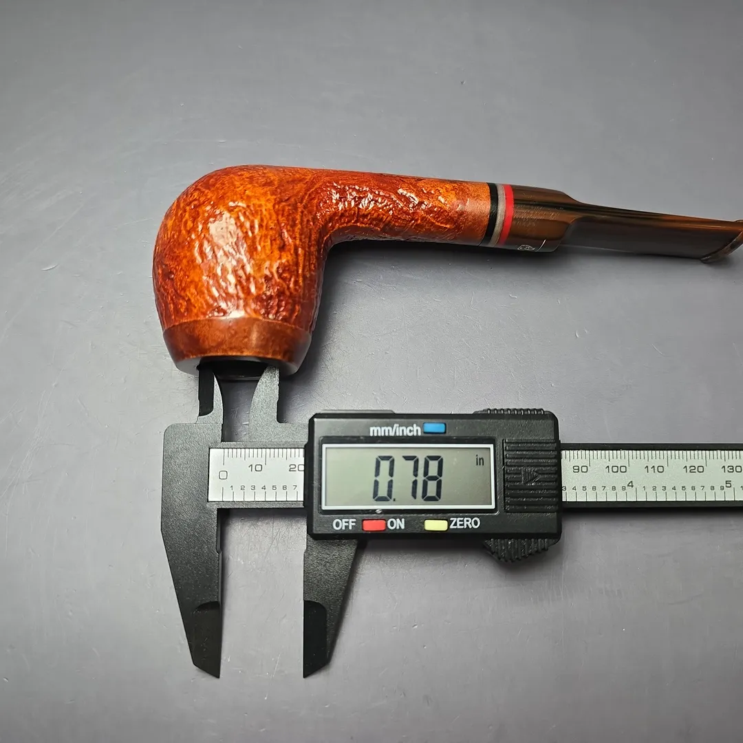 Germanus XL Sandblasted Apple w/ Acrylic Estate Briar Pipe, Unsmoked, 9mm - Image 9