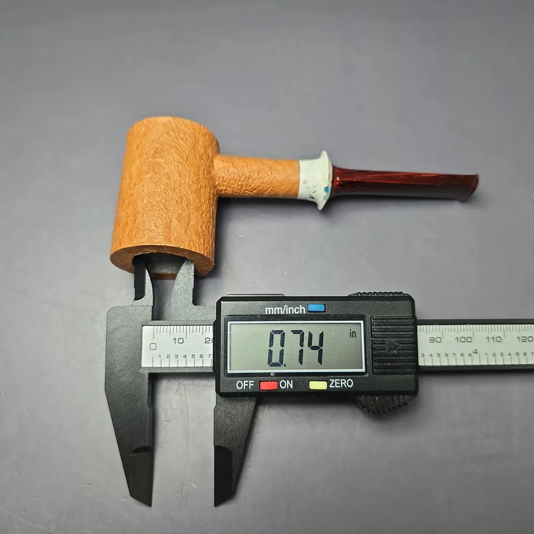 Pipe Tristan Tan Sandblasted Poker w/ Durat Handmade Briar Pipe, New - Image 9