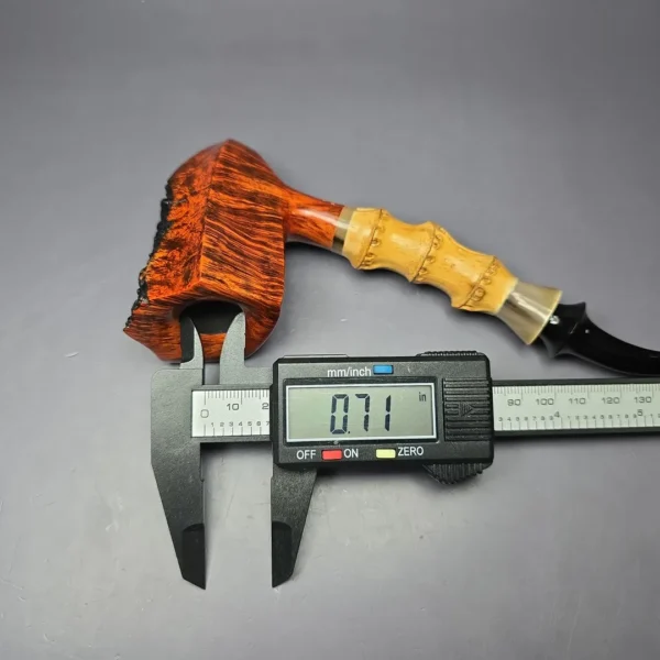 Walt Cannoy 10th Anniversary Cardinal House Hollingsworth Smooth Pickaxe Handmade Briar Pipe, New - Image 10