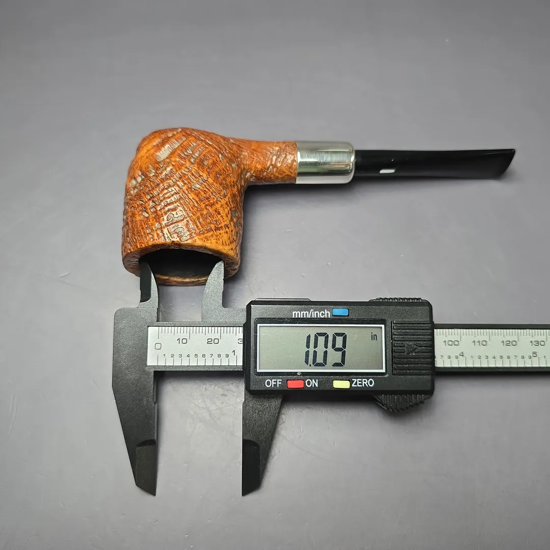 Castello Pre-1982 Old Antiquari 3K Sandblasted Billiard w/ Silver Estate Briar Pipe, Italian Estates - Image 10