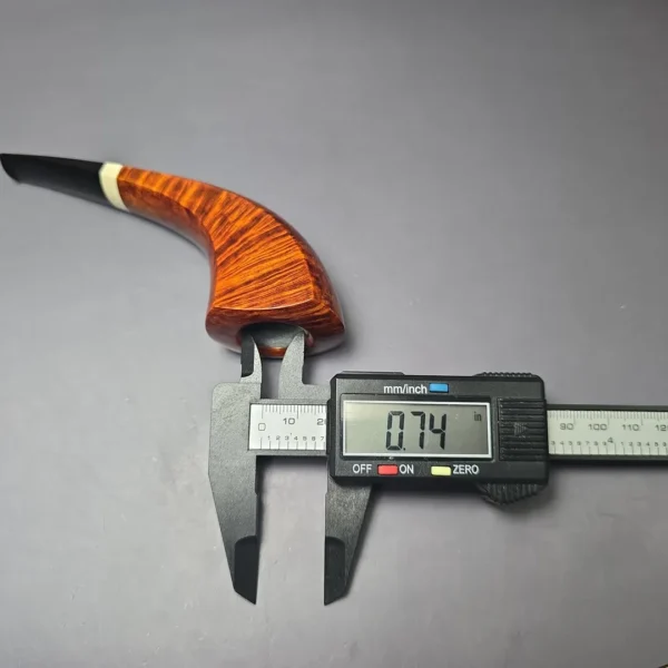 Emilano Smooth Olifant Horn w/ Fossilized Mammoth Ivory Handmade Briar Pipe, New - Image 11