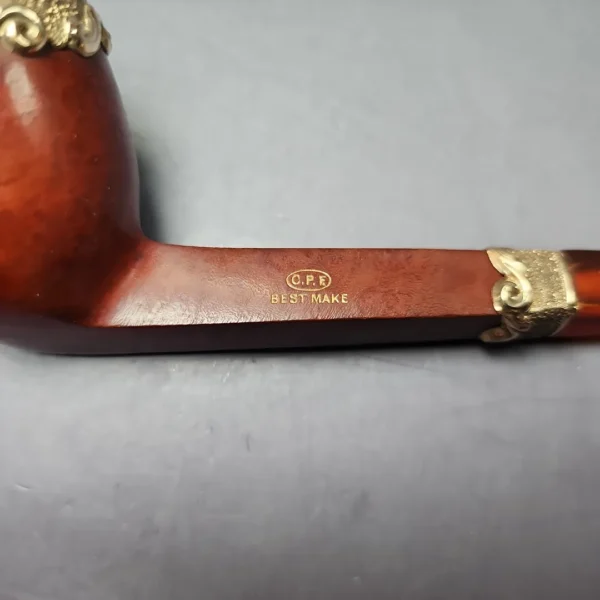 19th c. CPF Best Make Smooth Liverpool w/ Amber Estate Briar Pipe, Unsmoked - Image 10
