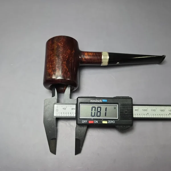Elwood (Ferndown) Smooth Poker w/ Silver Estate Briar Pipe, English Estates, 9mm - Image 10