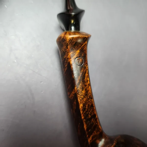 Mina Pipes Smooth Long Shank Blowfish Estate Briar Pipe, Unsmoked - Image 10