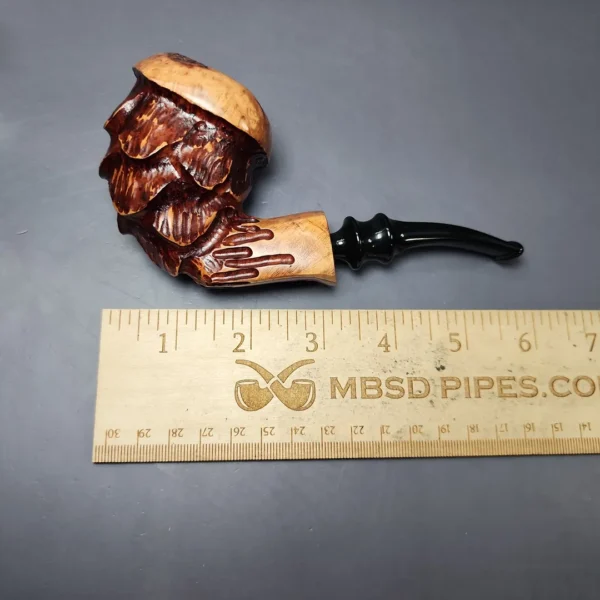 Nording Spruce Cone Partially Rusticated Freehand Estate Briar Pipe, Unsmoked - Image 10