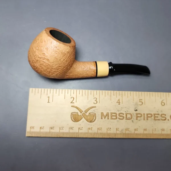 Mina Pipes Natural Sandblasted Author w/ Boxwood Estate Briar Pipe, Unsmoked - Image 10