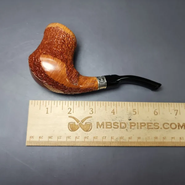 Don Carlos XL Partially Rusticated Brandy w/ Silver Estate Briar Pipe, Unsmoked - Image 10