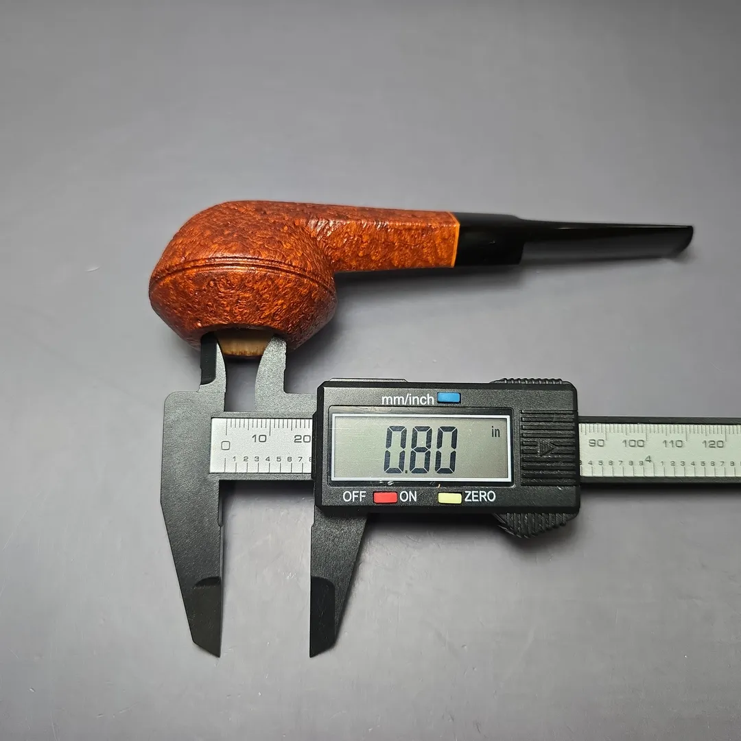 Christophe Wolff "Hyde Park" Sandblasted Squat Bulldog Handmade Briar Pipe, New - Image 10