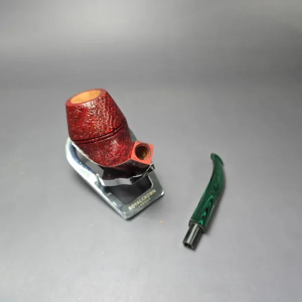 C-Pipe Sandblasted Stacked Bent Bulldog Handmade Briar Pipe, New - Image 10