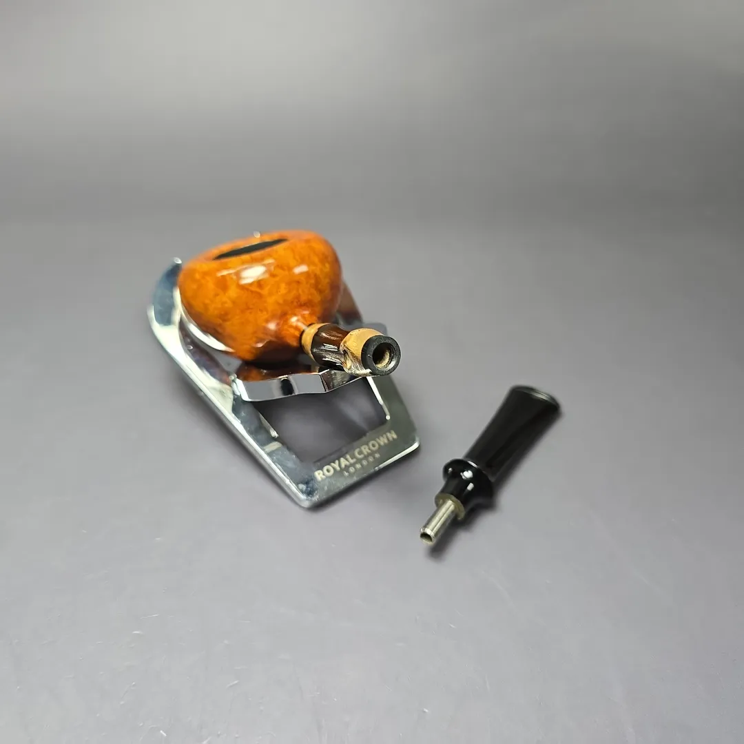 C-Pipe Smooth Tomato w/ Bamboo Handmade Briar Pipe, New - Image 10