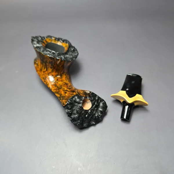 C-Pipe Smooth Surfing Dublin w/ Boxwood Handmade Briar Pipe, New - Image 10