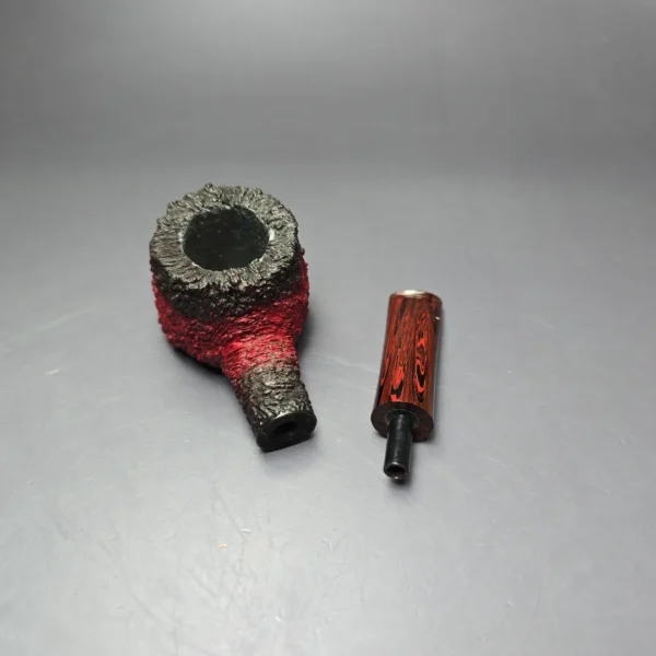 Pipe Tristan Granite "Shape 55" Fumed Rusticated Pot Handmade Briar Pipe, New - Image 10