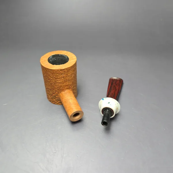 Pipe Tristan Tan Sandblasted Poker w/ Durat Handmade Briar Pipe, New - Image 10