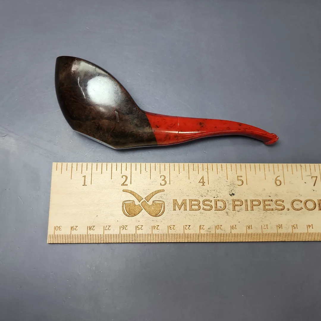 Unknown Smooth Scoop w/ Acrylic Estate Briar Pipe, French Estates - Image 11