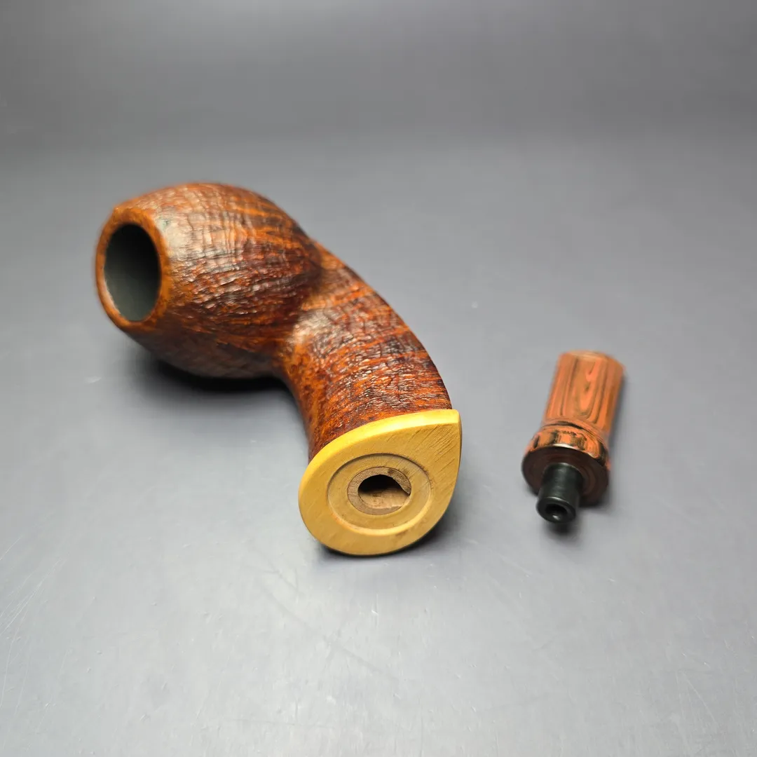 Denis Rusakov Sandblasted Fish w/ Boxwood Estate Briar Pipe, Other Estates - Image 11