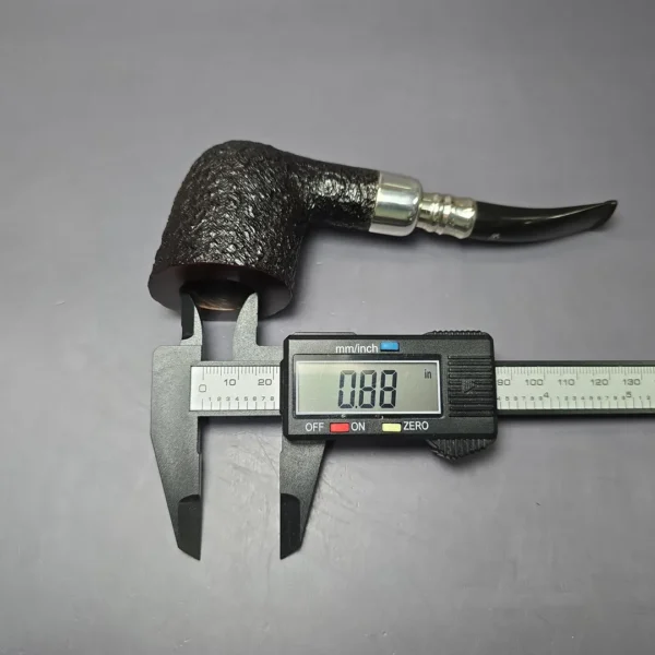 Elwood (Ferndown) Rusticated Zulu w/ Silver Spigot Estate Briar Pipe, English Estates, 9mm - Image 11