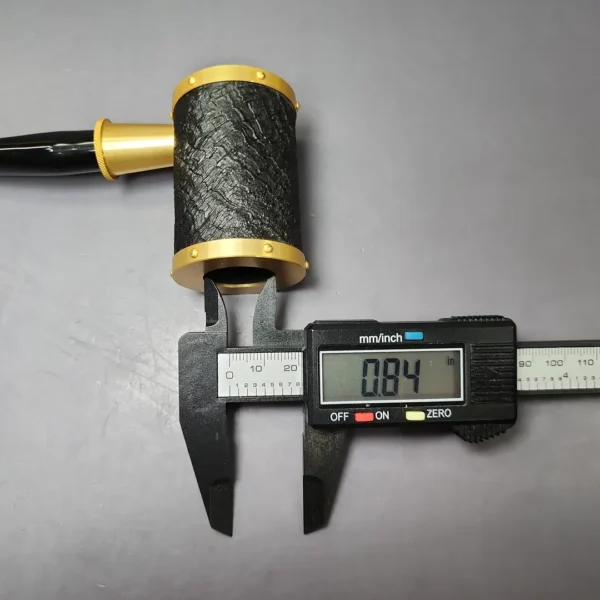 Tsuge Yoroi Metal Tankard Gold Sandblasted Poker Estate Briar Pipe, Unsmoked, 9mm - Image 11