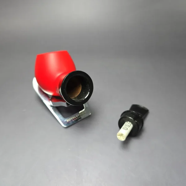 Al Pascia Curvy Red 02 Smooth Apple Reverse Calabash Estate Pipe, Unsmoked, 9mm - Image 11