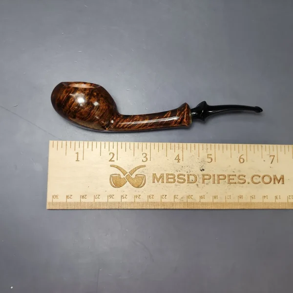 Mina Pipes Smooth Long Shank Blowfish Estate Briar Pipe, Unsmoked - Image 11