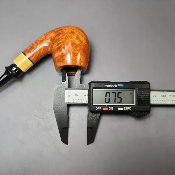 Mina Pipes Smooth Bent Billiard w/ Boxwood Estate Briar Pipe, Unsmoked, 9mm - Image 11