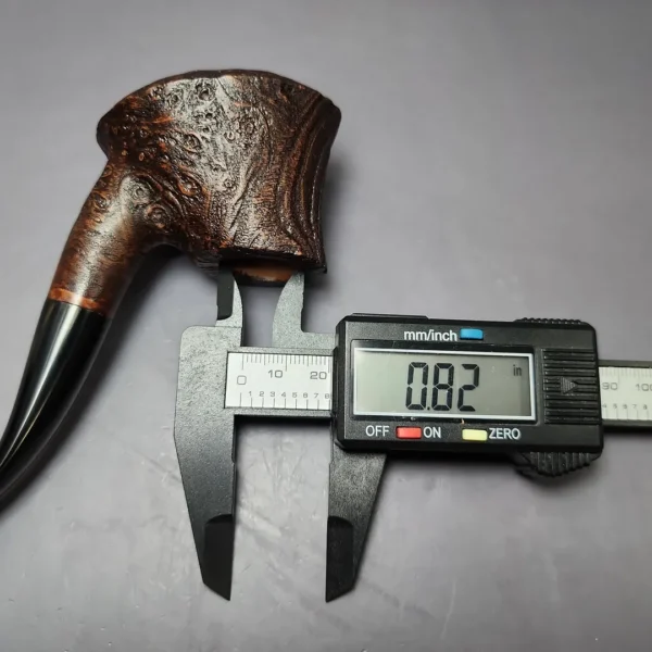 Mina Pipes Sandblasted Volcano Estate Strawberry Briar Pipe, Unsmoked - Image 11