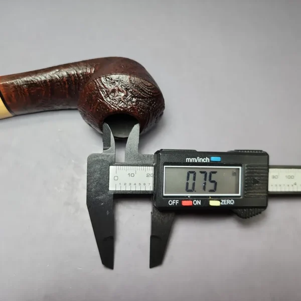 Mina Pipes Sandblasted Wide Shank Bulldog w/ Boxwood Estate Briar Pipe Unsmoked - Image 11