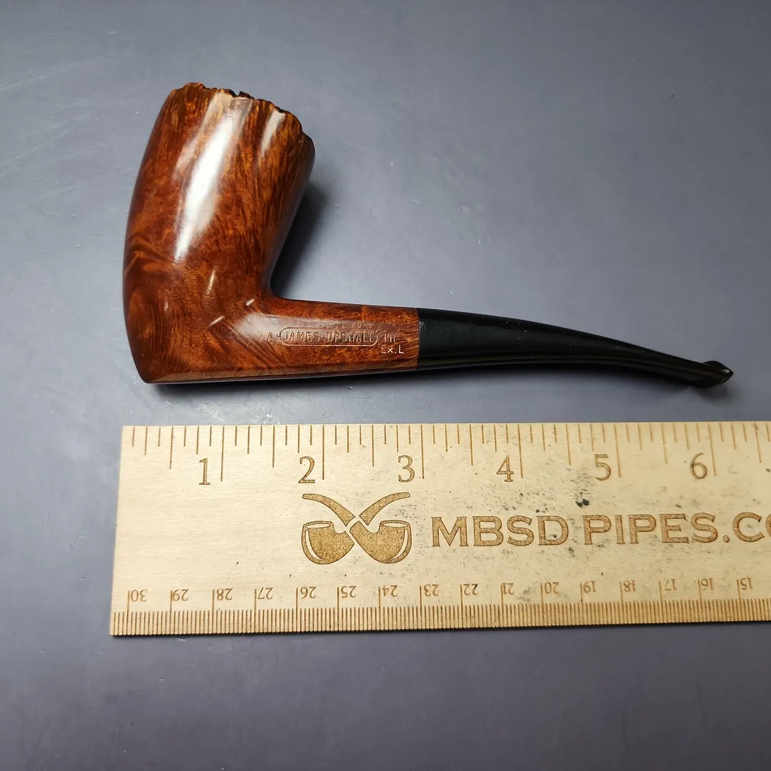 James Upshall A Grade ExL Smooth Stacked Pickaxe Estate Briar Pipe, Unsmoked - Image 12