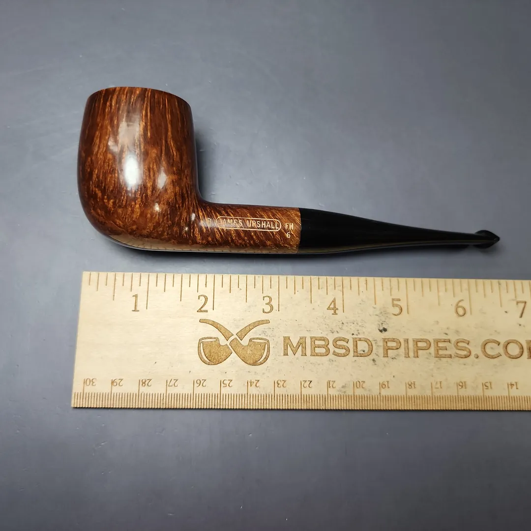 James Upshall B Grade Group 6 Smooth Billiard Estate Briar Pipe, Unsmoked - Image 11