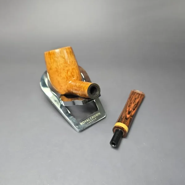 Herriot Pipes Smooth Billiard w/ Boxwood Handmade Briar Pipe, New - Image 11
