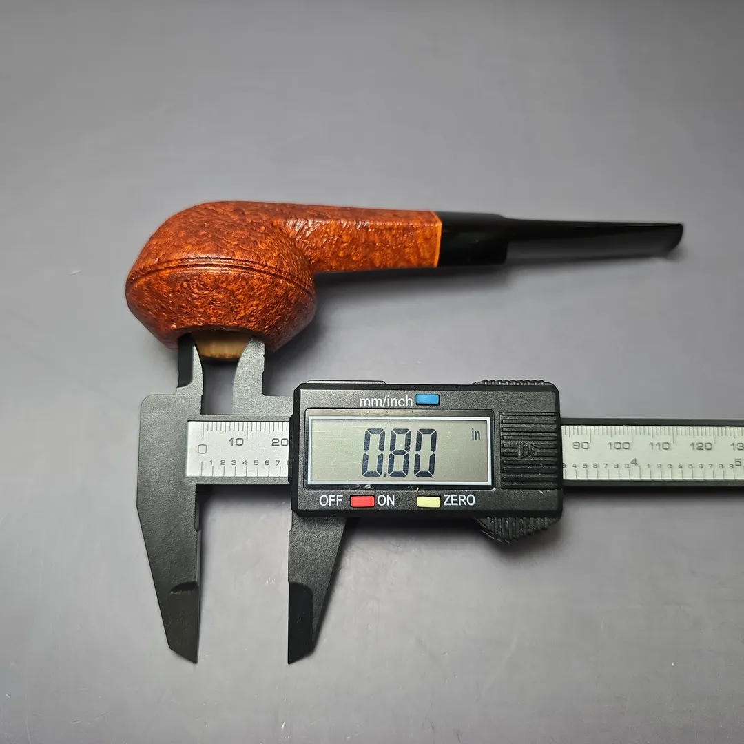 Christophe Wolff "Hyde Park" Sandblasted Squat Bulldog Handmade Briar Pipe, New - Image 11