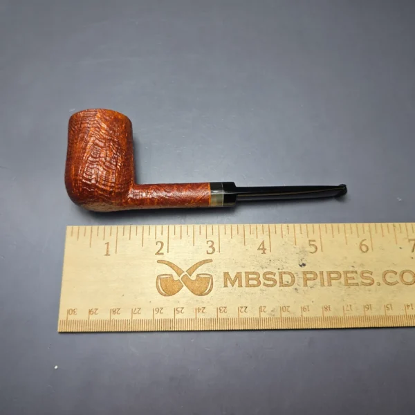 Christophe Wolff "Karamel" Sandblasted Billiard w/ Horn Handmade Briar Pipe, New - Image 11