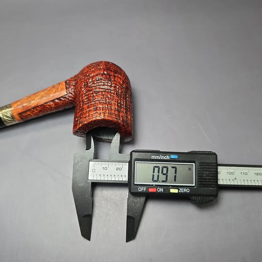 Ser Jacopo Domina 2024 S2 D Sandblasted Bent Billiard Estate Briar Pipe, Unsmoked - Image 11