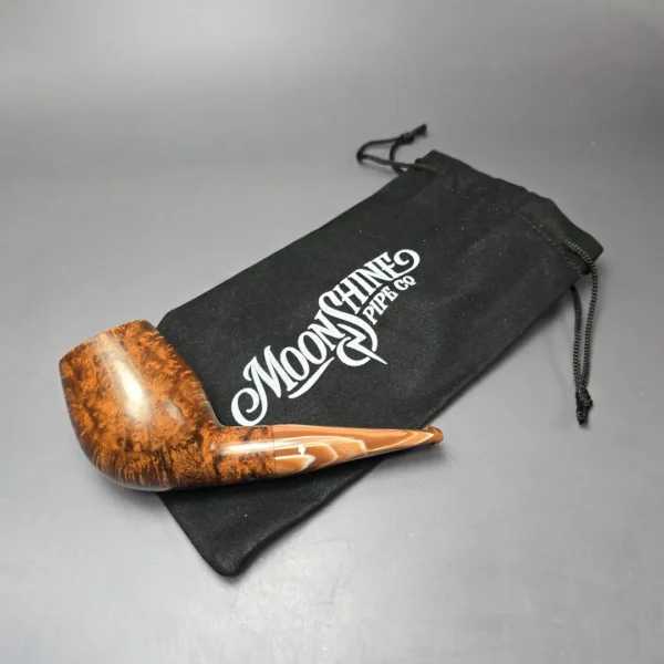 Moonshine MS03 Dark Smooth Deviled Egg Anse w/ Coffee Stem Briar Pipe, New - Image 11