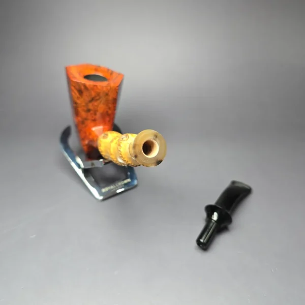 Walt Cannoy 10th Anniversary Cardinal House Hollingsworth Smooth Pickaxe Handmade Briar Pipe, New - Image 11