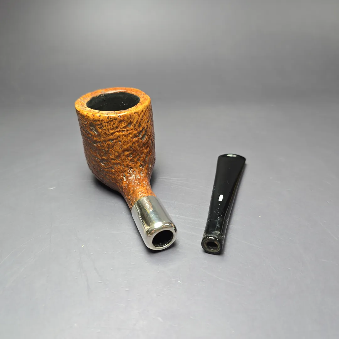 Castello Pre-1982 Old Antiquari 3K Sandblasted Billiard w/ Silver Estate Briar Pipe, Italian Estates - Image 11