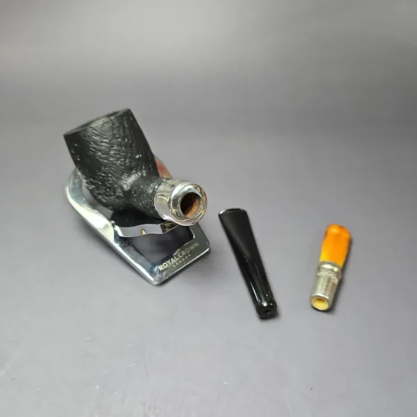 Peterson Amber Spigot X105 Sandblasted Billiard Estate Briar Pipe, Unsmoked - Image 12