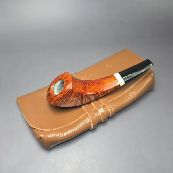 Emilano Smooth Olifant Horn w/ Fossilized Mammoth Ivory Handmade Briar Pipe, New - Image 3